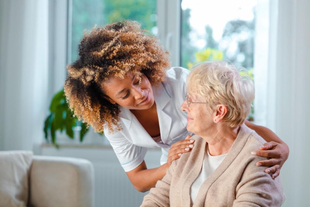 Aging in place with personalized care from Ace Home Care Franchise shown through caregiver and senior interaction