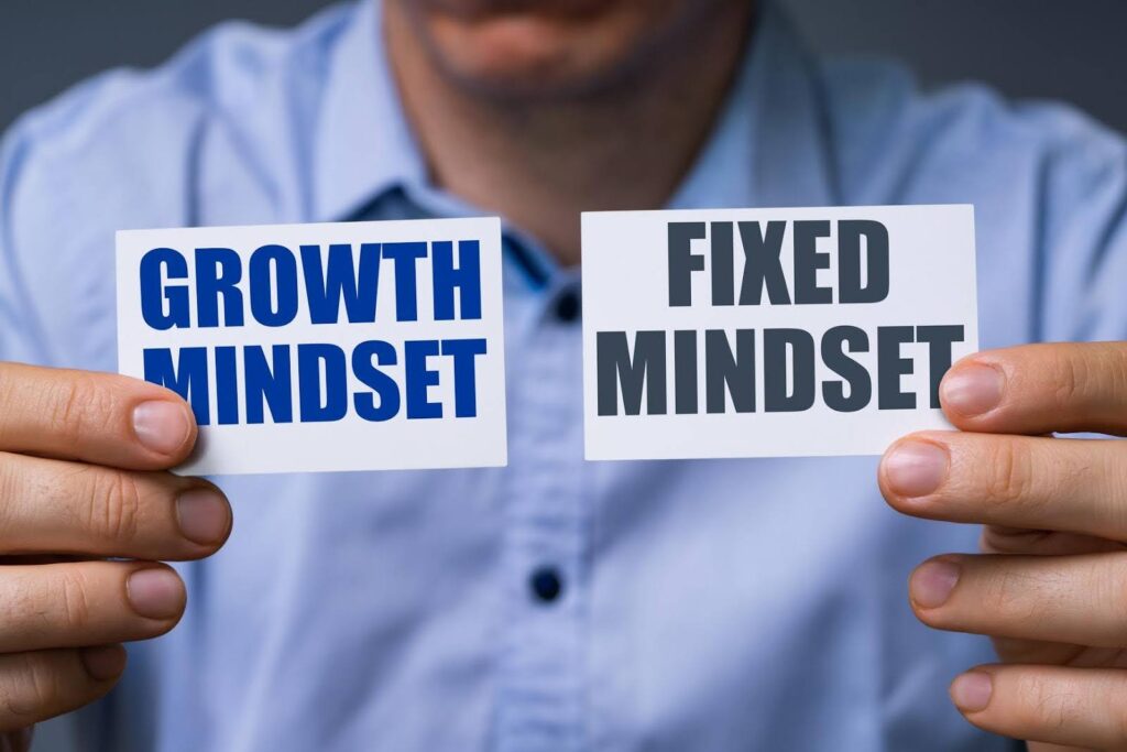 Entrepreneurial mindset concept showing growth mindset vs fixed mindset for healthcare businesses with Ace Home Care Franchise