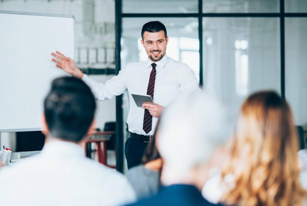 Business training session for starting a home care franchise with guidance from Ace Home Care Franchise