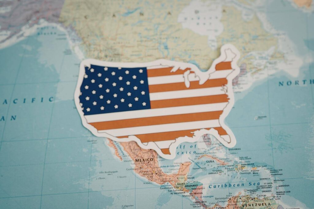 Map of the United States highlighting franchise territory opportunities, illustrating how Ace Home Care Franchise helps owners serve retirement communities within their designated territory.